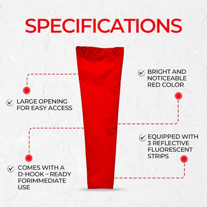 8" Diameter x 36" Long Heavy-Duty Nylon Windsock – UV & Weather Resistant – Ideal for Airport Runways, Helipads, Oil Rigs, and Industrial Sites – Durable Polyurethane Coated Fabric | Made in USA, Metal Frame not Included - color: Scarlet Red (8" Diameter
