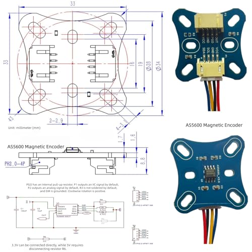 2804 Brushless Gimbal Motor Kit with AS5600 Encoder and SimpleFOC Driver