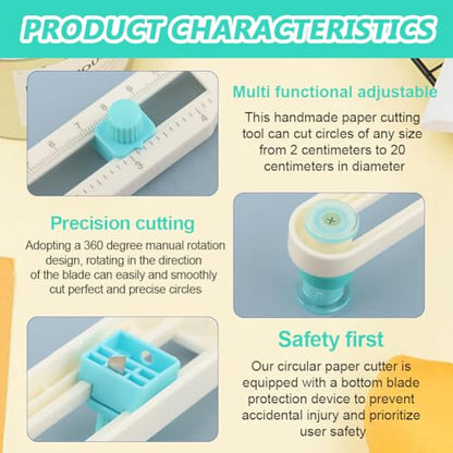 Rotary Circle Cutter – 0.6"-4" Radius Knife for Scrapbooking & Card Making