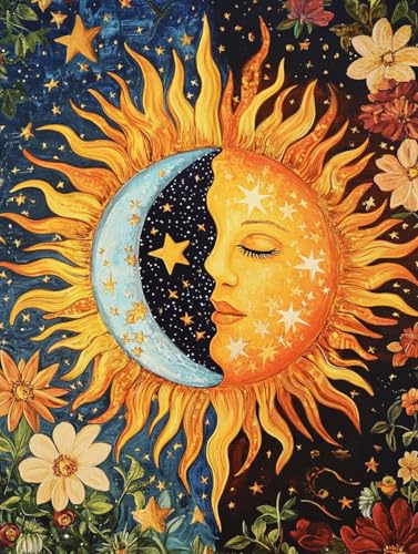 WUSARPLY Sun and Moon Diamond Painting Kits for Beginner Adults - color: YH015
