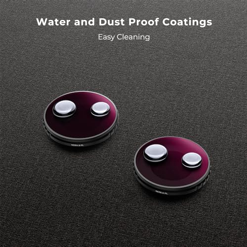 K&F Concept 4 Pack ND/PL Filter Kit Compatible with DJI Osmo Action 4, ND8/PL ND16/PL ND32/PL ND64/PL Neutral Density Polarizing Multi-Function Filters for Osmo Action 4