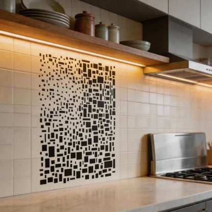 TIAMECH A4 Reusable Abstract Mosaic Square Stencil for Painting - style: Mosaic Square Grid