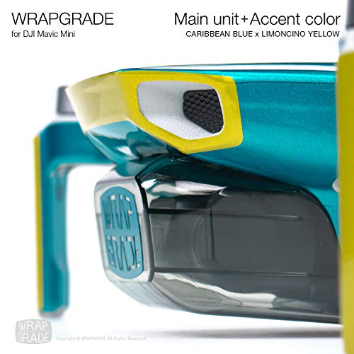 Wrapgrade Skin Compatible with DJI Mavic Mini & Mini 2 SE & Mini 4K (Caribbean Blue) - color: CARIBBEAN BLUE