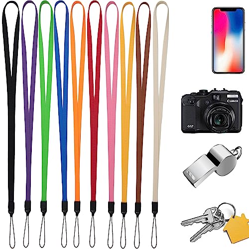YOUOWO 10Pack Neck Multicolor Lanyards Flat(10 Colors - Combination 1) - color: 10 Colors - Combination 1