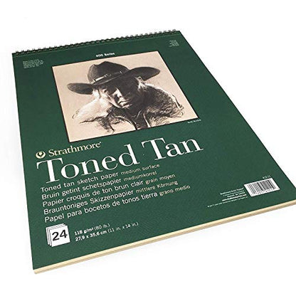 Strathmore 400 Series Sketch Pad, Toned Tan, 11x14 inch, 24 Sheets - size: 11x14