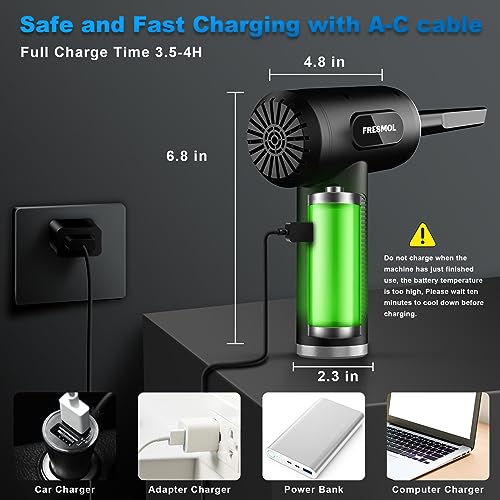 FRESMOL Compressed Air Duster, Rechargeable Cordless Electric Air Blower