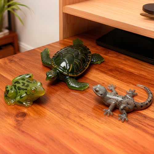 3Pcs 3D Reptile Silicone Molds - DIY Lizard Frog Turtle Resin Casting Mold - color: Frog Lizard Turtle Mold Set