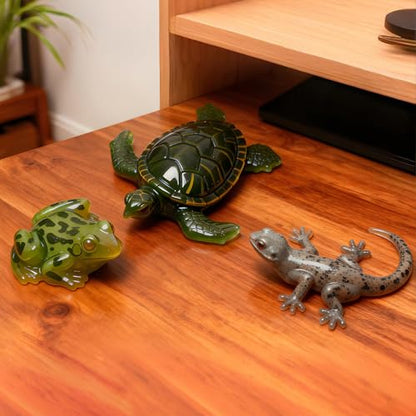 3Pcs 3D Reptile Silicone Molds - DIY Lizard Frog Turtle Resin Casting Mold - color: Frog Lizard Turtle Mold Set