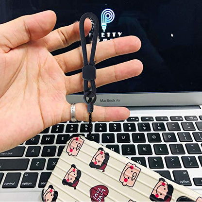 YOUOWO 5Pack Short Rope Small Black Lanyard,Ring Lanyards Finger Strap - color: 5 Black Lanyard Finger