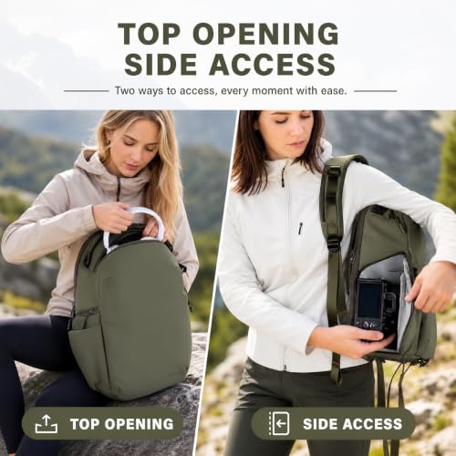 Besnfoto Lightweight Camera Backpack - Everyday Laptop Bag for DSLR Drone - color: Green, size: 16L