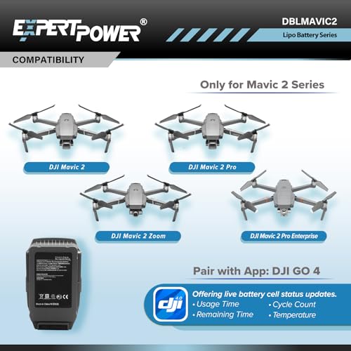 ExpertPower Replacement Battery for DJI Mavic 2 with Safety Bag - Includes Two Packs of Intelligent Flight Battery and One Fireproof Storage Bag - size: 2 Battery + Safety Bag