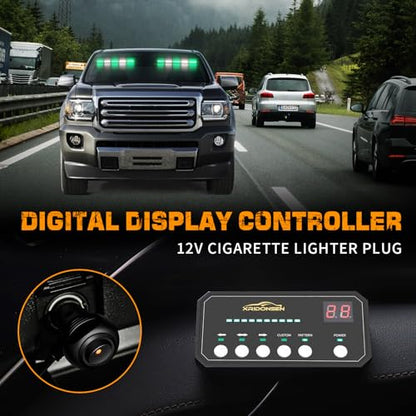 XRIDONSEN 2x 17 inch Windshield Light Bar 40 LED Dash Strobe lights - color: Green/White