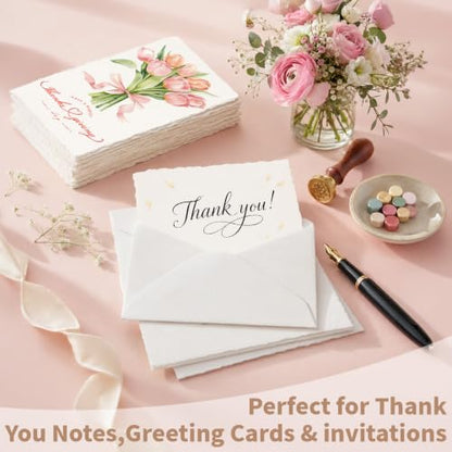 200 Sheets White Watercolor Paper 4x6 Inch Cotton Handmade Deckled Edge - color: White, size: 4x6in
