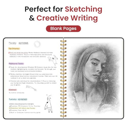 Taja Blank Spiral Notebook for Work, 5.7"x7.9" Spiral Plain Sketch Notebook - color: C-Black, style: d-Blank