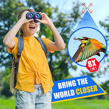 LET'S GO! Binocular for Kids, Compact High Resolution Shockproof Binoculars - color: Navy blue