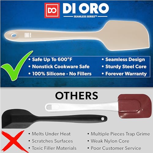 DI ORO Large Silicone Spatula - 600F Heat Resistant, Clay - color: Clay