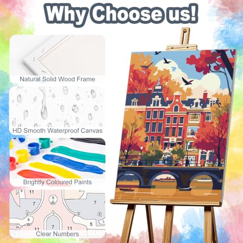 Kalonyth City Framed Paint by Numbers Kit for Adults Beginner 8x12 inch - color: Frame-OP-US01