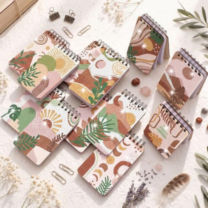 Fuyoooo 12 Pcs Boho Diamond Art Notebook Kits for Adults, 4.72 x 2.83 Inch - style: Boho
