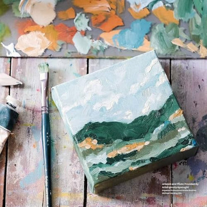 Creative Mark Imperial Professional Chungking Hog Bristle Brush - Filbert # 10, Handmade Long Handle Oil Paint Brushes for Artists, Nickel-Plated Brass Ferrules, Stiff Yet Soft Natural Bristles - size: #10