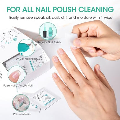 GELLEN Nail Cleanser Pads, 200 Pack Alcohol Prep Pads Individually Wrapped - size: 200PCS