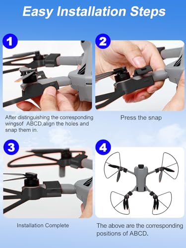 Propeller Guard Compatible with DJI Mini 5 Pro – Anti-Collision Guard,Quick Release Removable Prop Blade Protector Compatible with DJI Mini 5 Pro Accessories,Shockproof (Black+Landing Gear)