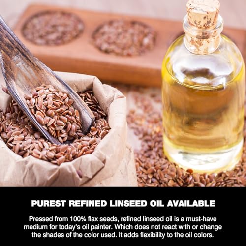 Linseed Oil for Painting, Refined Linseed Oil for Thinning Oils - 3.5oz