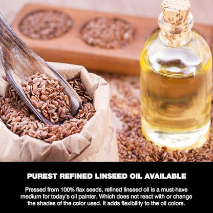 Linseed Oil for Painting, Refined Linseed Oil for Thinning Oils - 3.5oz