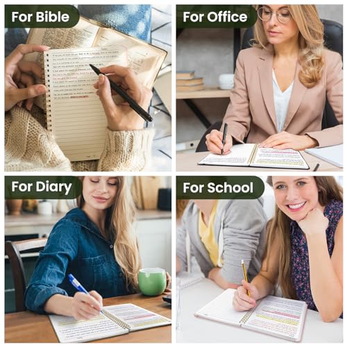 Taja Lined Spiral Notebook for Work, 5.7"x7.9" Spiral Journal College Ruled - color: A-Green, style: a-Lined(1 Pack)