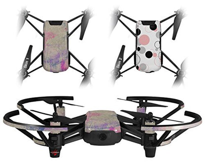 Skin Decal Wrap 2 Pack Compatible with DJI Ryze Tello Pastel Abstract Pink and Blue Drone NOT Included