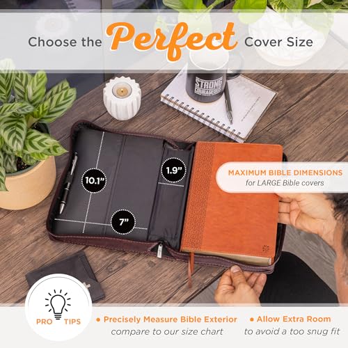 Christian Art Gifts Faux Leather Bible Cover: The Lord’s Prayer, Brown/Tan