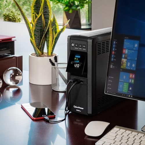 CyberPower CP1500PFCLCD PFC Sinewave UPS Battery Backup and Surge Protector - size: 1500VA, style: Mini-Tower
