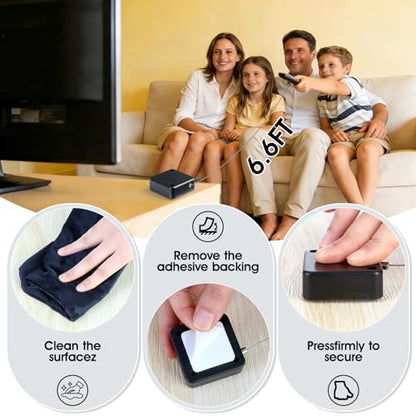 2 Pack Retractable Remote Control Tether 6.6FT TV Remote Leash Anti Loss Cord Remote Control Security Cable with Adhesive Mount Never Lose Your Remote Again - size: 2PCS-6.6FT