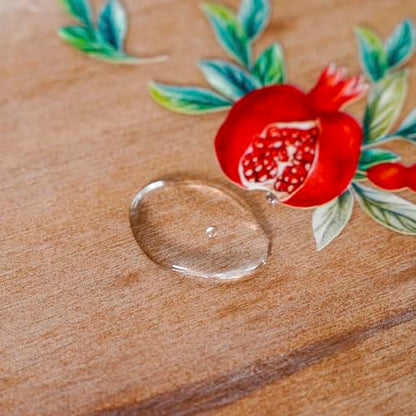 ARTABLE Clear Vinyl Tablecloth Pomegranate Floral Print Wipeable 60x84 Inch - color: Pomegranate, size: 84" x 60" (Rectangular)