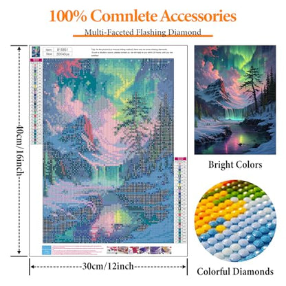 Diamond Art Kits for Adults, Aurora DIY 5D Diamond Painting for Beginners - color: BLKJDP16
