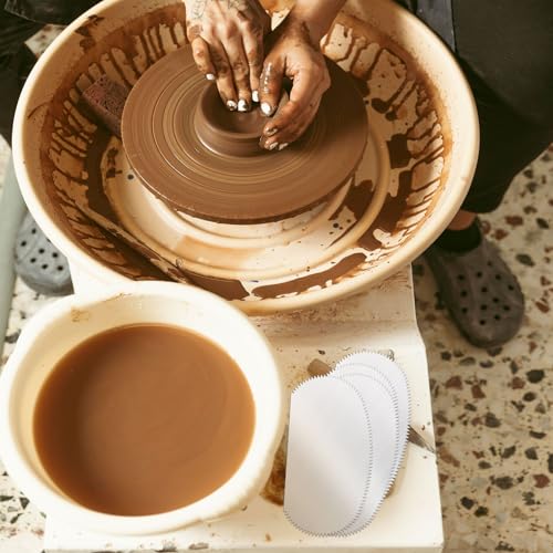 8pcs Pottery Tools Serrated Scraper, Stainless Steel Clay Ribs Oval Modeling Cutter Scraper Clay Scoring Tools for Ceramics Texturing Artists