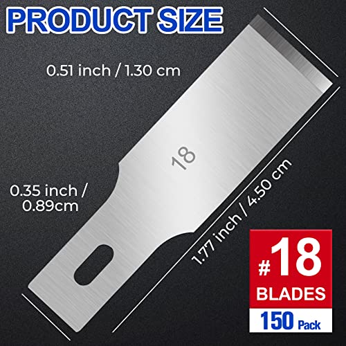 DIYSELF 150 PCS #18 Exacto Knife Blades, SK5 Hobby Knife Replacement Blade - size: #18