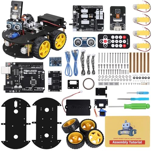 ELEGOO UNO R3 Smart Robot Car Kit V4 with Camera, Compatible with Arduino