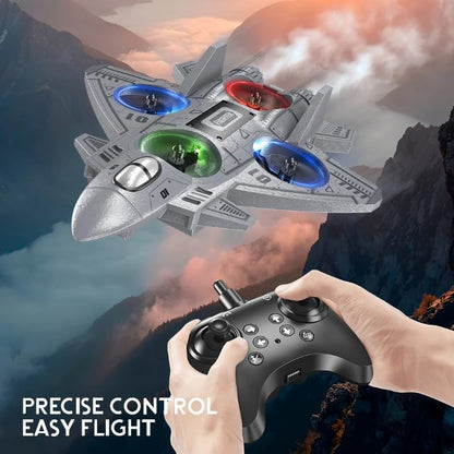 RC Plane Jet Aircraft,Drone, Stunt w/360 FLIP Remote Control, Advanced Fighter Jet Design, 2 Rechargeable Batteries Included, LED Lights, Precise Control, Easy Flight, EPP Fall Resistant, 2.4 GHz