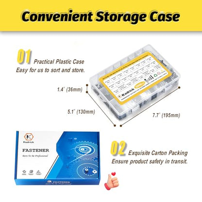 KADRICK M2-M5 Metric Screw Assortment,2000PCS Hex Socket Button Head - size: M2-M5 2000Pcs