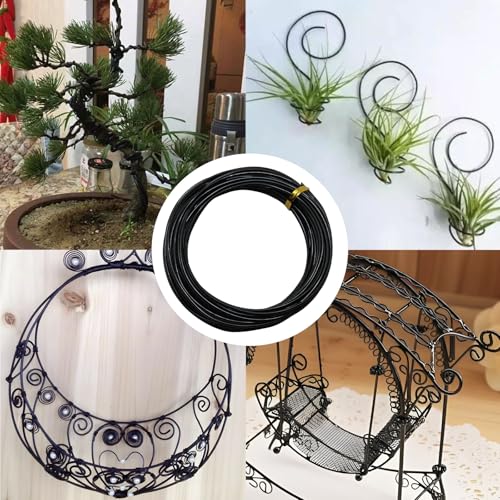 12Gauge(2mm) Aluminum Craft Wire, 33Ft Bendable Metal Wire, Black - color: Black, size: 2mm