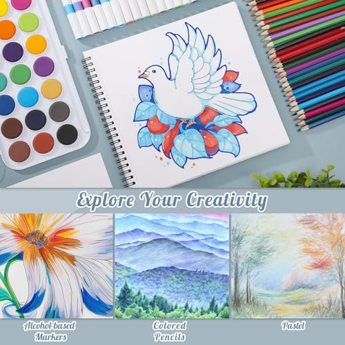 3 Pack Marker Paper Pad, 8.3 × 8.9 in, Double-Sided, 200gsm - size: 8.3×8.9 Inch (3 Pack)