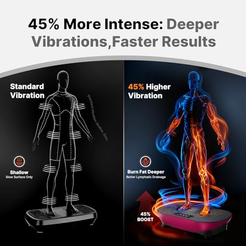 Merach V33 Pro Vibration Plate Exercise Machine with Touchscreen, 99 Speeds - color: Red