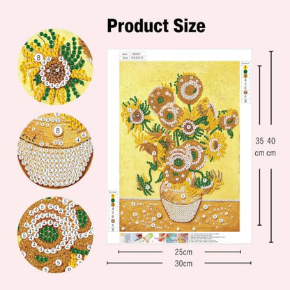 Muzagroo Art Pearl Art Kits for Adults DIY Pearl Painting Kit Wall Art 4PCS - color: 20-Pearl Van Gogh