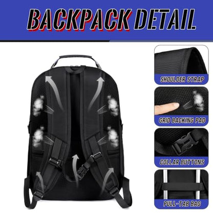 Large Travel Backpack, 17.3" Laptop Backpack, Blue - color: Blue, size: 17.3 Inch（20.4"x13.3"x10.2"）