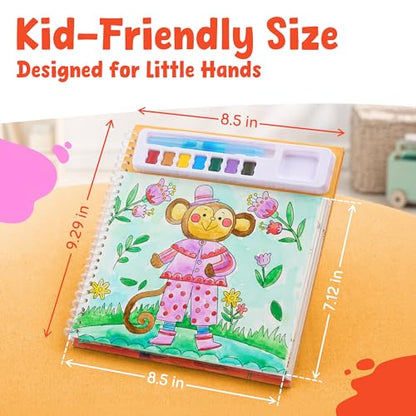 JoyCat Mix & Match Paint with Water Coloring Books with Stickers (Animals) - style: Animals
