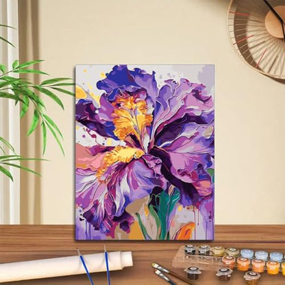 Iris Flower Paint by Numbers Kits for Adults Beginner 16 X 20 inch - color: Iris Flower