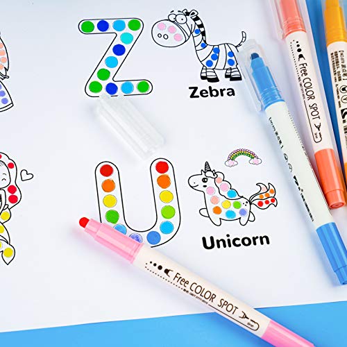 NiArt 12 Dual Tip Dot Markers, Quick-Dry for Art Journaling, 0.5mm-3mm