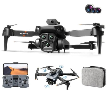 K6 Max FPV Foldable Drone 4K HD Camera, Optical Flow Hovering, 360° Roll, One-Key Start, 2 Batteries, 100m Range, for Adults and Teens 14+