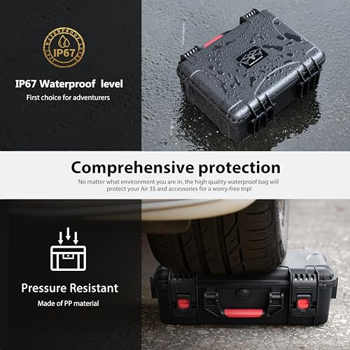STARTRC Air 3S Case, Waterproof Carrying Hard Case for DJI Fly More Combo, Compatible With Accessories, RC 2/RC/RC-N3/N2 Controller, Charging Hub