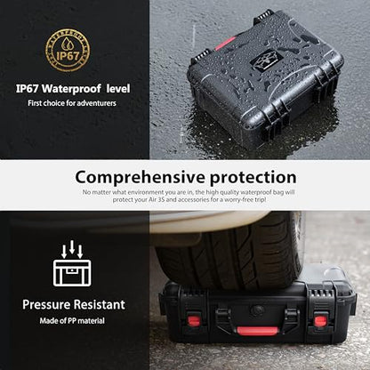 STARTRC Air 3S Case, Waterproof Carrying Hard Case for DJI Fly More Combo, Compatible With Accessories, RC 2/RC/RC-N3/N2 Controller, Charging Hub
